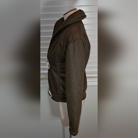 Straight Down Brown with Cream Sherpa Lining Fall/Winter Jacket NWT - Picture 4 of 9